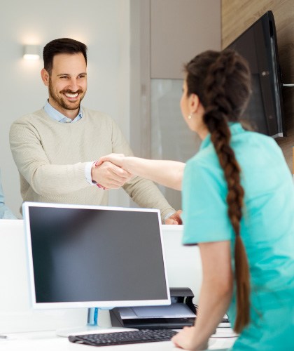 team member talking with patient